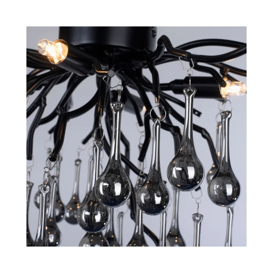 Paul Neuhaus 8090-18 - plafonski luster ICICLE 4xG9/40W/230V 30x60 cm crna