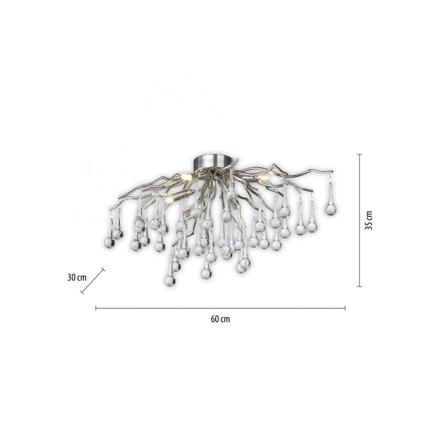Paul Neuhaus 8090-55 - Prisadni luster ICICLE 4xG9/40W/230V 30x60 cm sjajni hrom