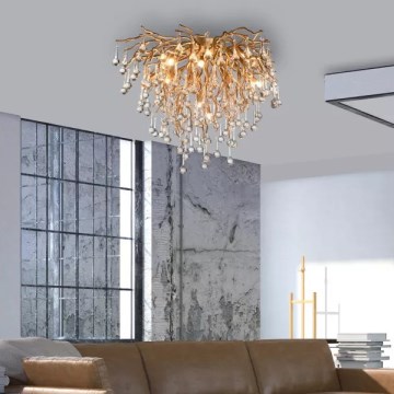 Paul Neuhaus 8091-11 - Plafonski luster ICICLE 9xG9/40W/230V prečnik 50 cm mesing