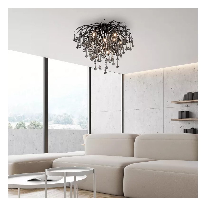 Paul Neuhaus 8091-18 - Plafonski luster ICICLE 9xG9/40W/230V, prečnik 50 cm, crne boje