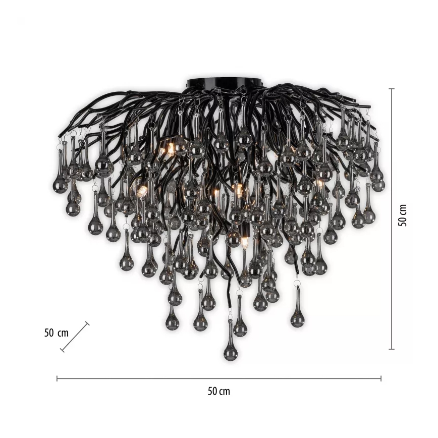 Paul Neuhaus 8091-18 - Plafonski luster ICICLE 9xG9/40W/230V, prečnik 50 cm, crne boje