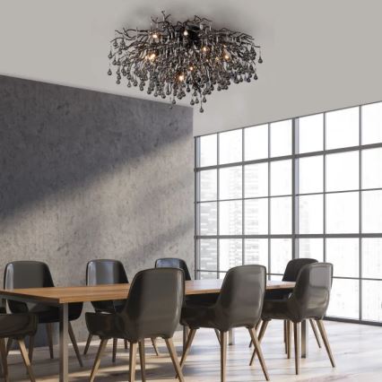 Paul Neuhaus 8092-18 - Plafonski luster ICICLE 14xG9/40W/230V, prečnik 100 cm, crna