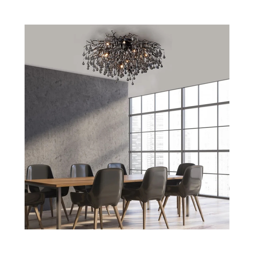 Paul Neuhaus 8092-18 - Plafonski luster ICICLE 14xG9/40W/230V, prečnik 100 cm, crna