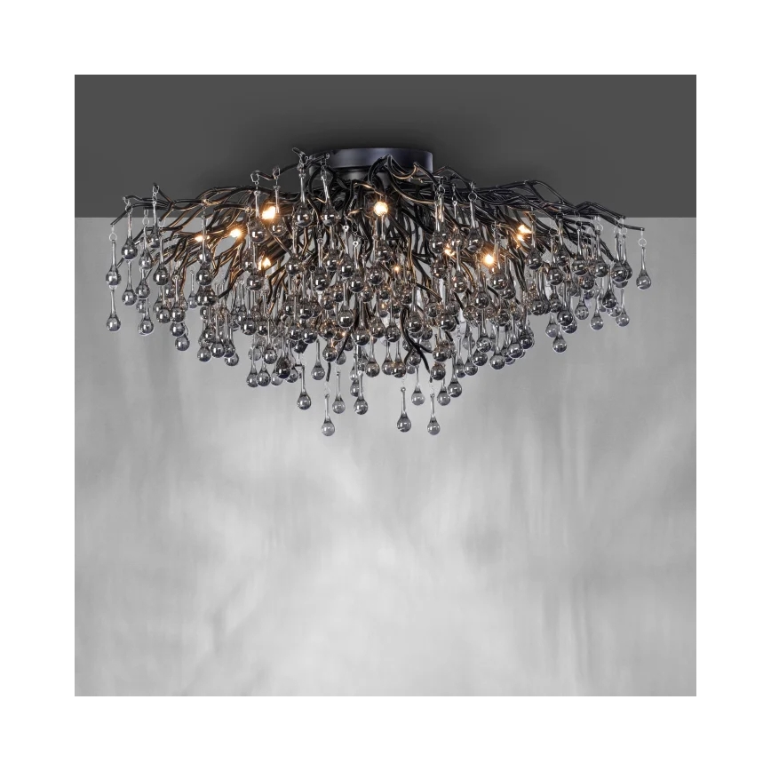 Paul Neuhaus 8092-18 - Plafonski luster ICICLE 14xG9/40W/230V, prečnik 100 cm, crna