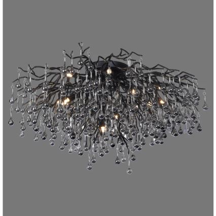 Paul Neuhaus 8092-18 - Plafonski luster ICICLE 14xG9/40W/230V, prečnik 100 cm, crna