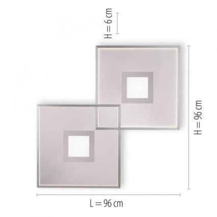 Paul Neuhaus 8378-55 - LED Prigušiva plafonjera AMARA LED/45W/230V sjajni krom + Daljinski upravljač