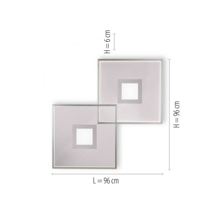 Paul Neuhaus 8378-55 - LED Prigušiva plafonjera AMARA LED/45W/230V sjajni krom + Daljinski upravljač