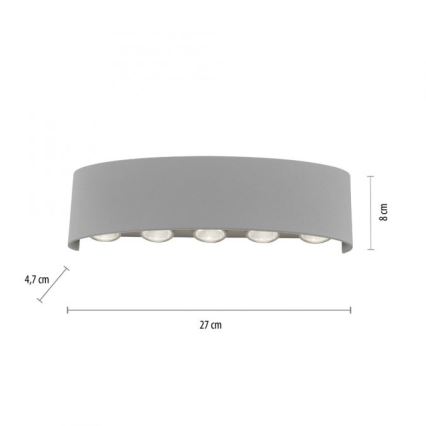 Paul Neuhaus 9489-21 - LED Spoljna zidna lampa CARLO 10xLED/0,8W/230V IP54