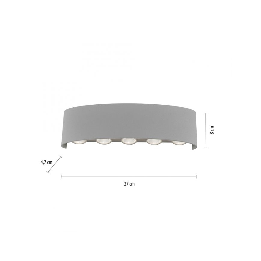 Paul Neuhaus 9489-21 - LED Spoljna zidna lampa CARLO 10xLED/0,8W/230V IP54
