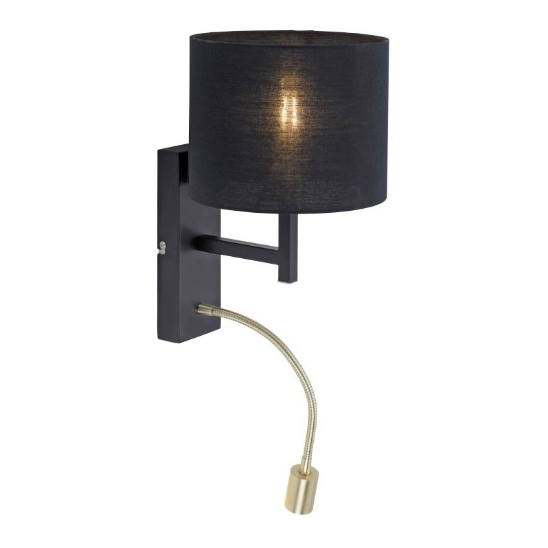 Paul Neuhaus 9646-18 - LED Zidna lampa ROBIN 1xE27/40W/230V + LED/2,1W crno