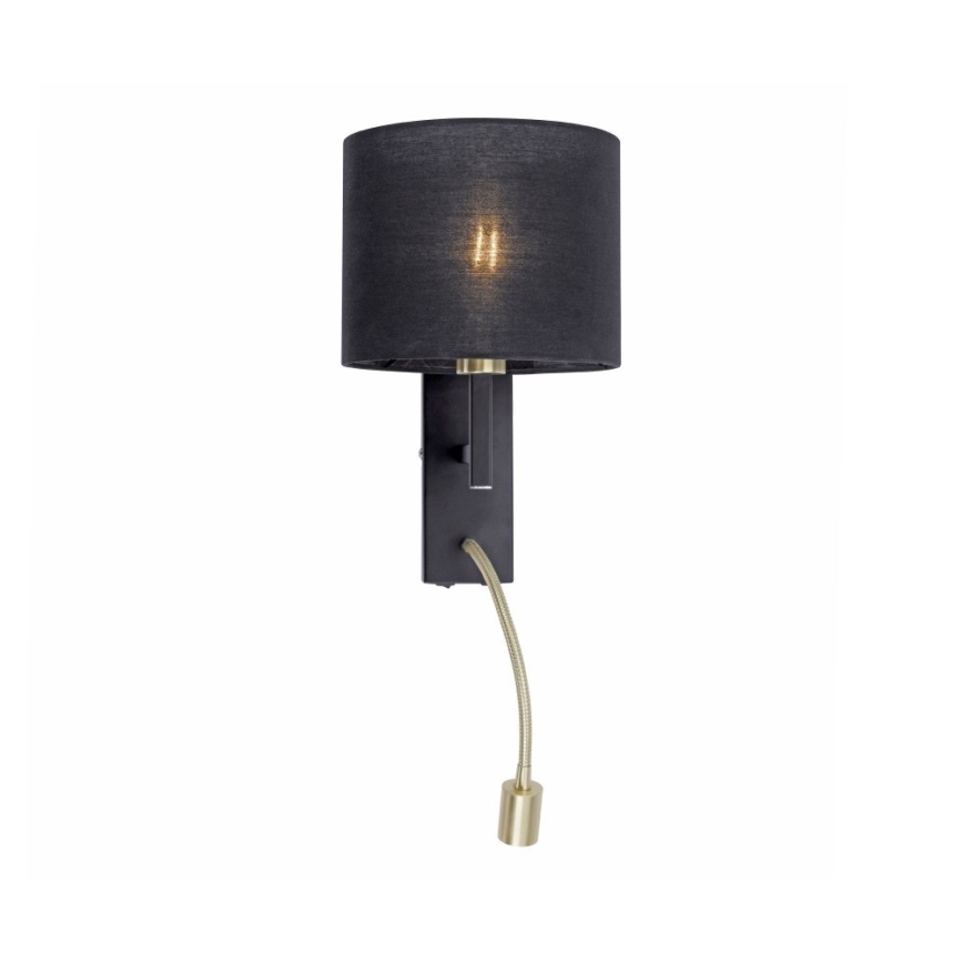 Paul Neuhaus 9646-18 - LED Zidna lampa ROBIN 1xE27/40W/230V + LED/2,1W crno