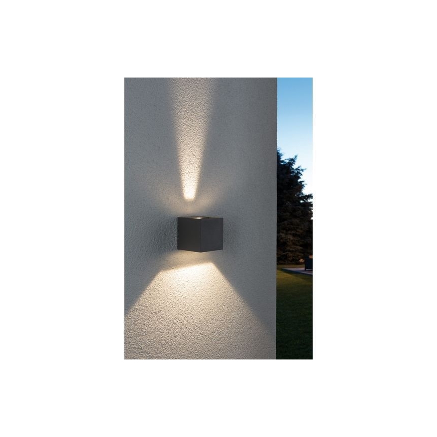 Paulmann 18000 - 2xLED/3W IP65 Spoljašnja zidna lampa CYBO 230V sivo