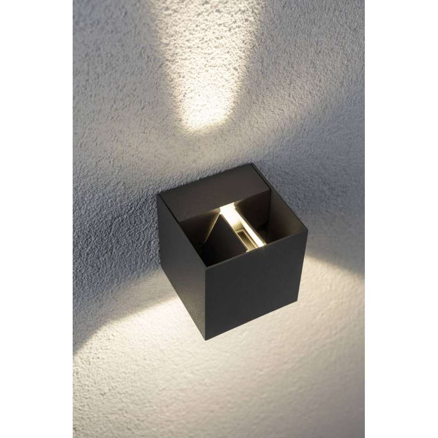 Paulmann 18000 - 2xLED/3W IP65 Spoljašnja zidna lampa CYBO 230V sivo