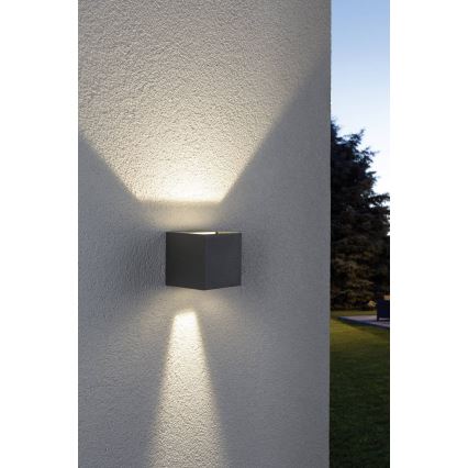 Paulmann 18000 - 2xLED/3W IP65 Spoljašnja zidna lampa CYBO 230V sivo