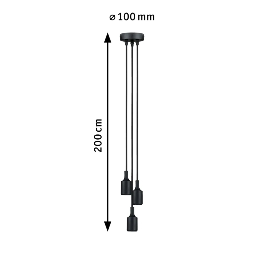 Paulmann 50382 - 3xE27/60W Kabl za napajanje KETIL 230V