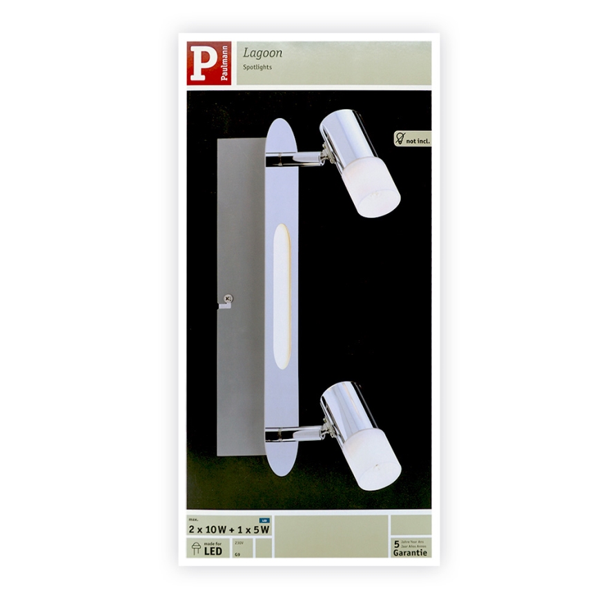 Paulmann 666.47 - LED Reflektorska lampa 2xG9/10W/230V + LED/5W