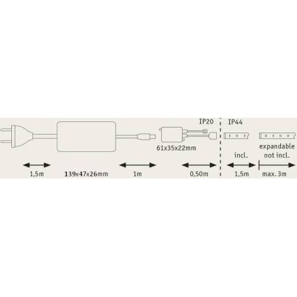 Paulmann 70627 - LED RGB/18W IP44 Prigušiva traka za kupatilo MAXLED 1,5 m 230V + Daljinski upravljač