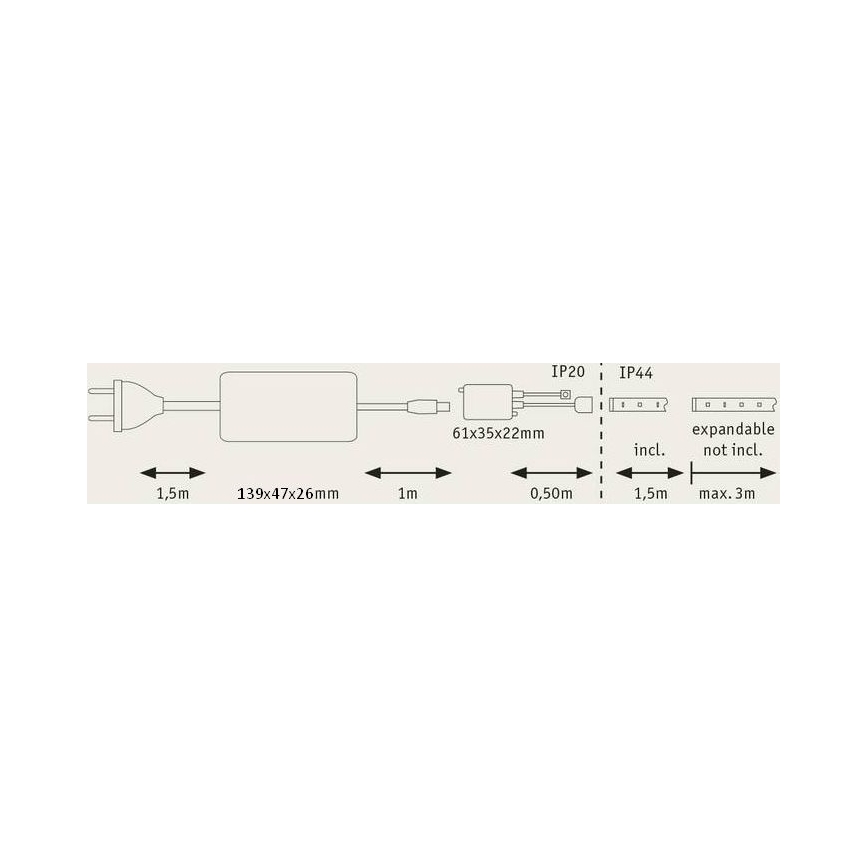 Paulmann 70627 - LED RGB/18W IP44 Prigušiva traka za kupatilo MAXLED 1,5 m 230V + Daljinski upravljač