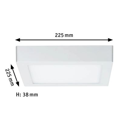 Paulmann 70645 - LED/12,5W Plafonjera LUNAR 230V 22,5x22,5 cm bela