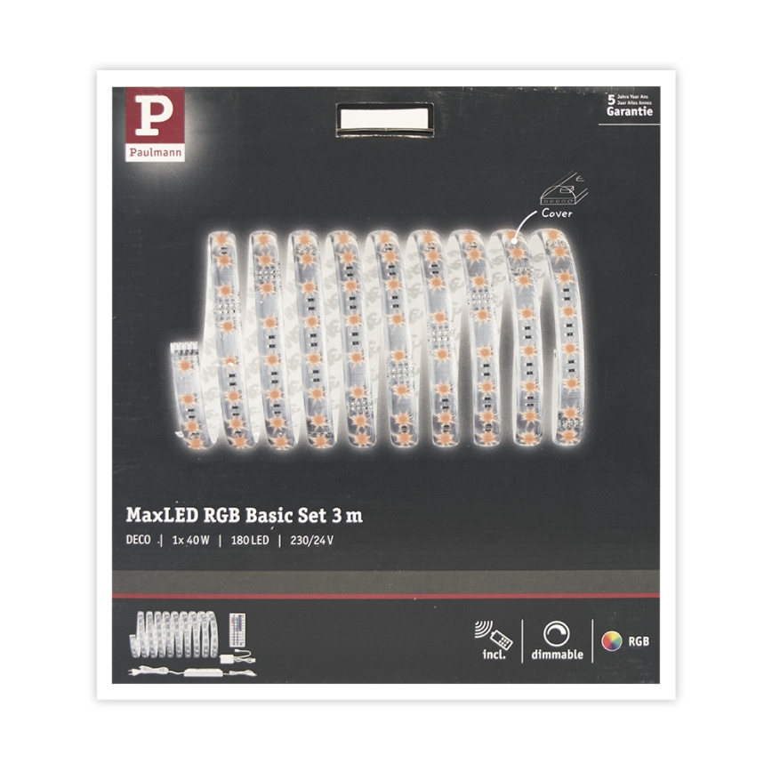 Paulmann 70673 - LED RGB/40W prigušiva traka MAXLED 3 m 230 V + daljinski upravljač