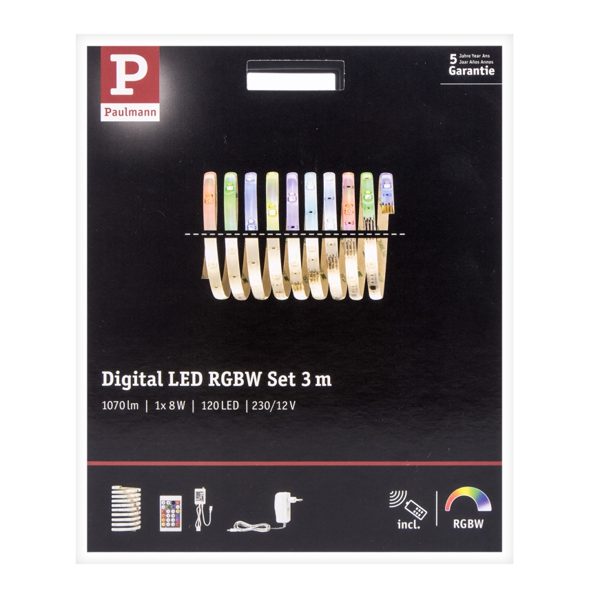 Paulmann 70696 - LED RGBW/8W prigušiva traka DIGITAL 3m 230V + daljinski upravljač