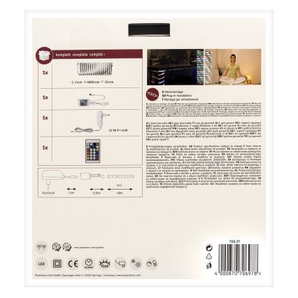 Paulmann 70697 - LED RGBW/10,5W prigušiva traka DIGITAL 4,8m 230V + daljinski upravljač