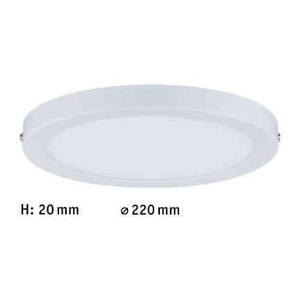 Paulmann 70868 - LED/18,5W Prigušivi panel ATRIA 230V 2700K pr. 22 cm bela