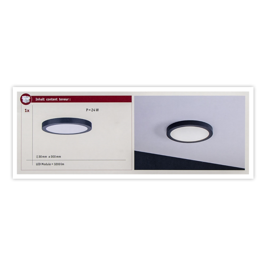 Paulmann 70988 - LED/22W Plafonjera ABIA 230V antracit