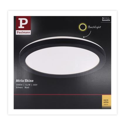 Paulmann 70997 - LED/11,2W Nadgradni panel ATRIA 230V 3000K pr. 19 cm crno