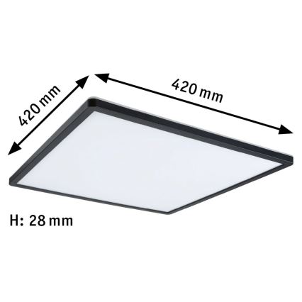 Paulmann 71002 - LED/22W Prigušivi panel ATRIA 230V 3000K 42x42 cm crno