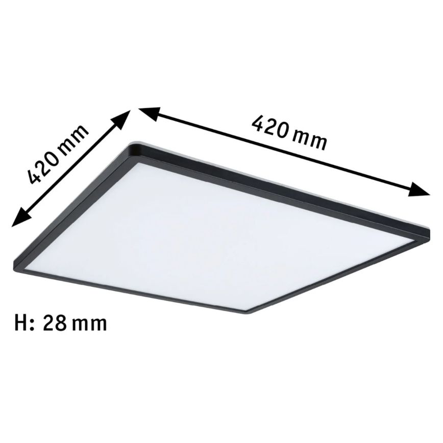 Paulmann 71002 - LED/22W Prigušivi panel ATRIA 230V 3000K 42x42 cm crno