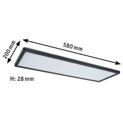 Paulmann 71003 - LED/22W Prigušivi panel ATRIA 230V 3000K 20x58 cm crno