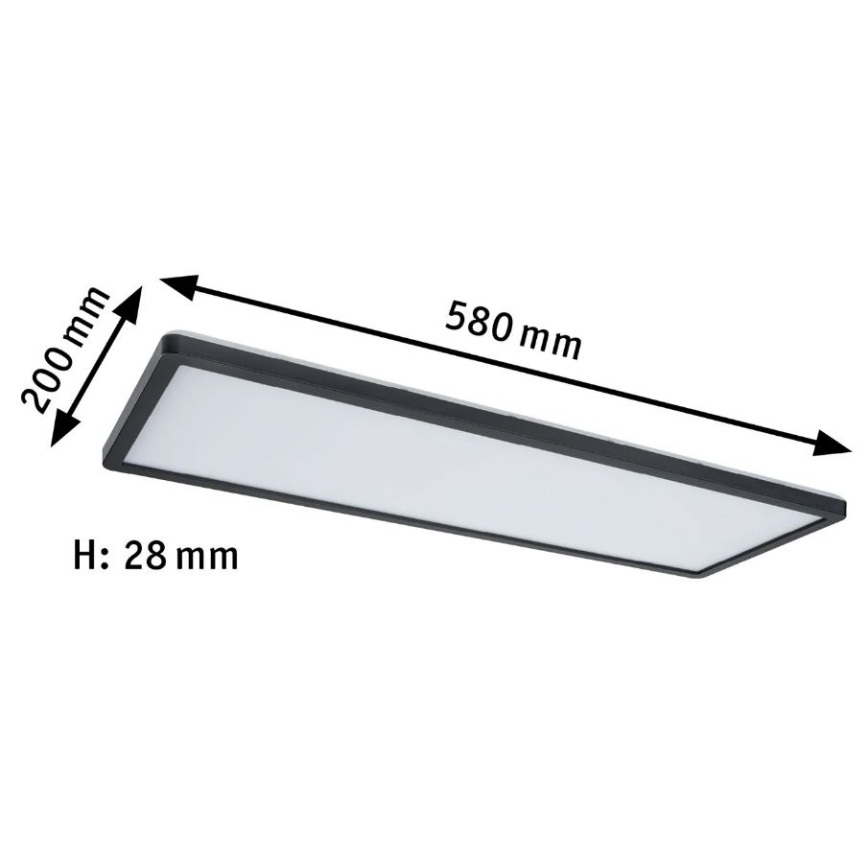 Paulmann 71003 - LED/22W Prigušivi panel ATRIA 230V 3000K 20x58 cm crno