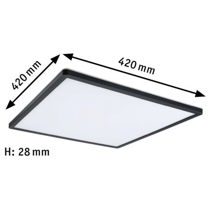 Paulmann 71016 - LED/22W Prigušivi panel ATRIA 230V 4000K 42x42 cm crno