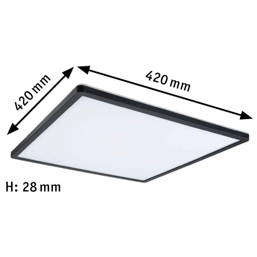 Paulmann 71016 - LED/22W Prigušivi panel ATRIA 230V 4000K 42x42 cm crno