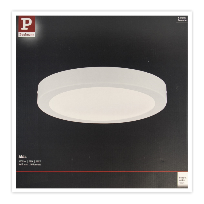 Paulmann 71021 - LED/22W Plafonjera ABIA 230V bela