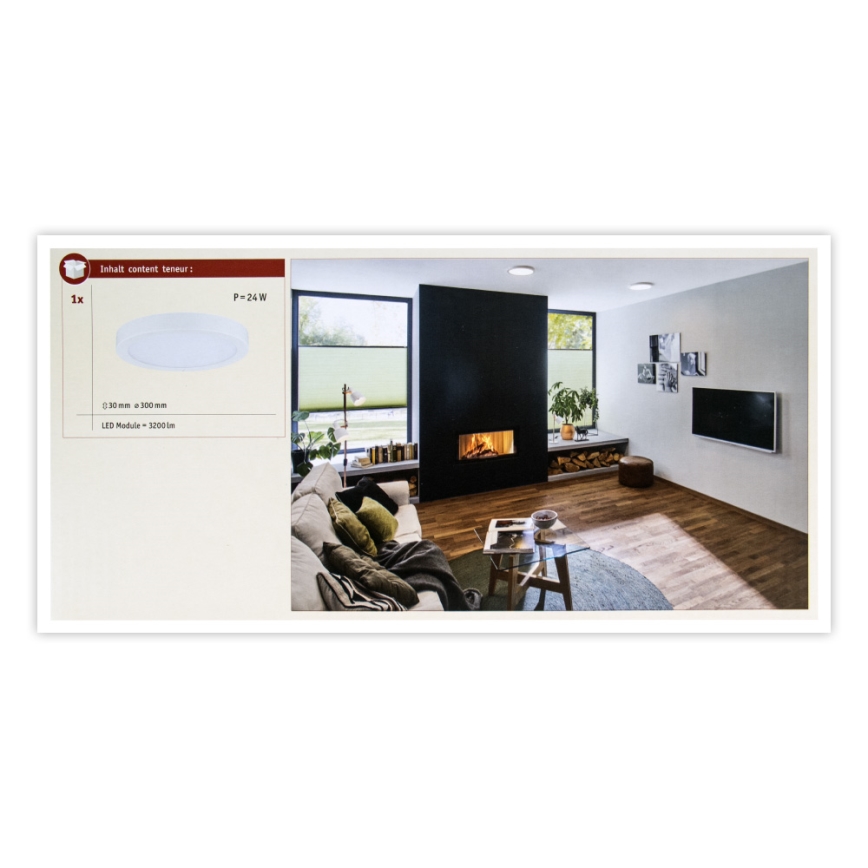 Paulmann 71021 - LED/22W plafonsko svetlo ABIA 230V belo