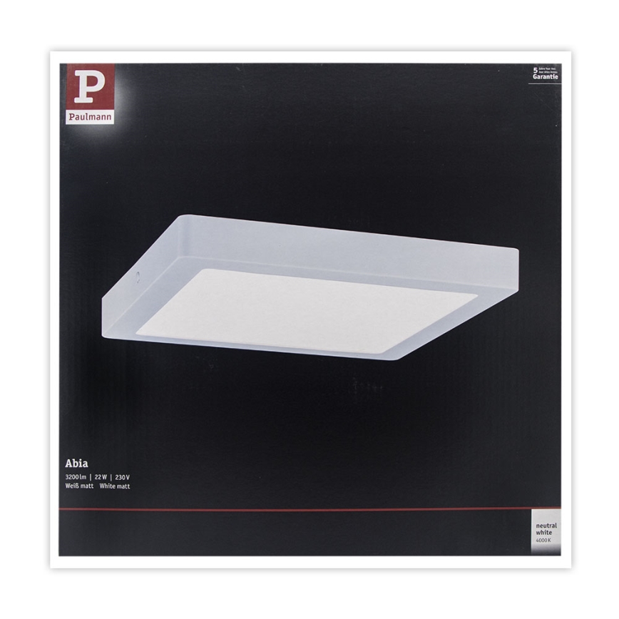 Paulmann 71022 - LED/22W Plafonjera ABIA 230V bela