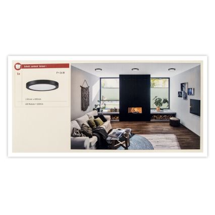 Paulmann 71025 - LED/22W Plafonjera ABIA 230V crno