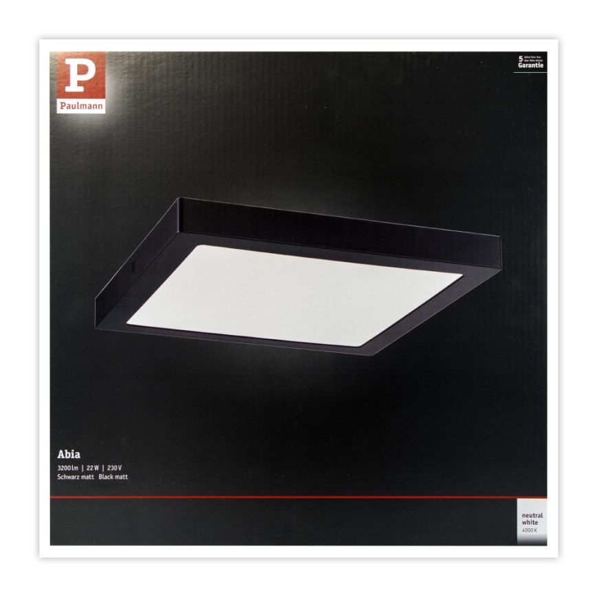 Paulmann 71026 - LED/22W Plafonjera ABIA 230V crno