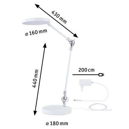 Paulmann 78011 - LED/11W Prigušiva stona lampa na dodir NUMIS 230V 2700/4000/6500K bela