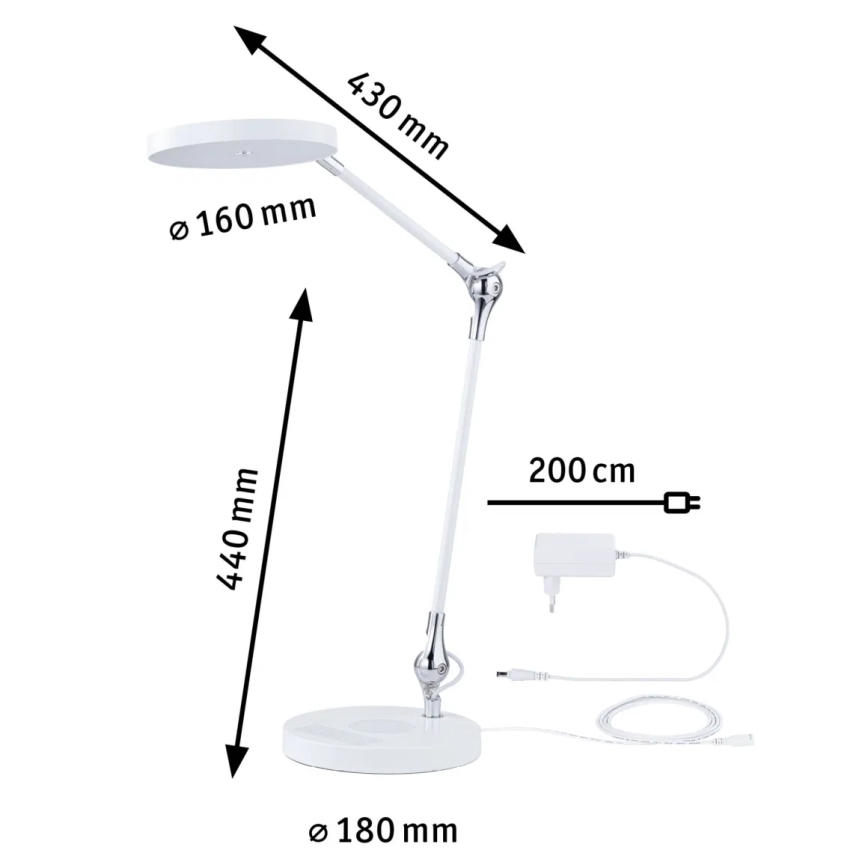 Paulmann 78011 - LED/11W Prigušiva stona lampa na dodir NUMIS 230V 2700/4000/6500K bela