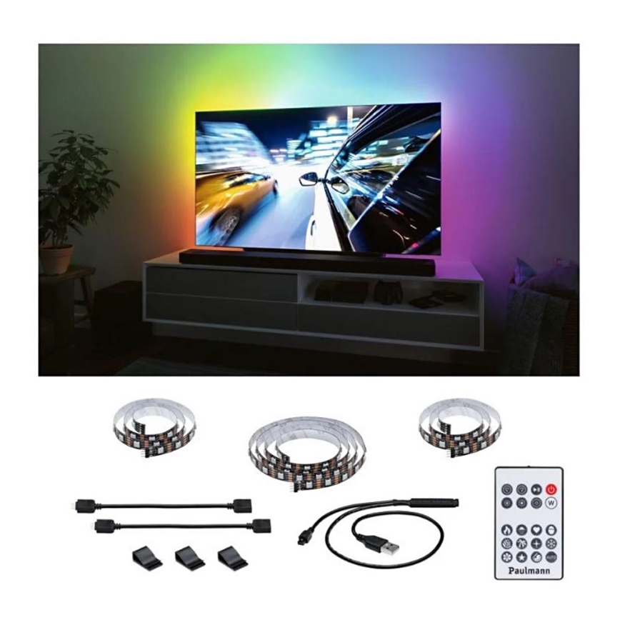 Paulmann 78880 - LED/3,5W RGB Prigušiva traka za TV 2m ZOLL 5V + Daljinski upravljač