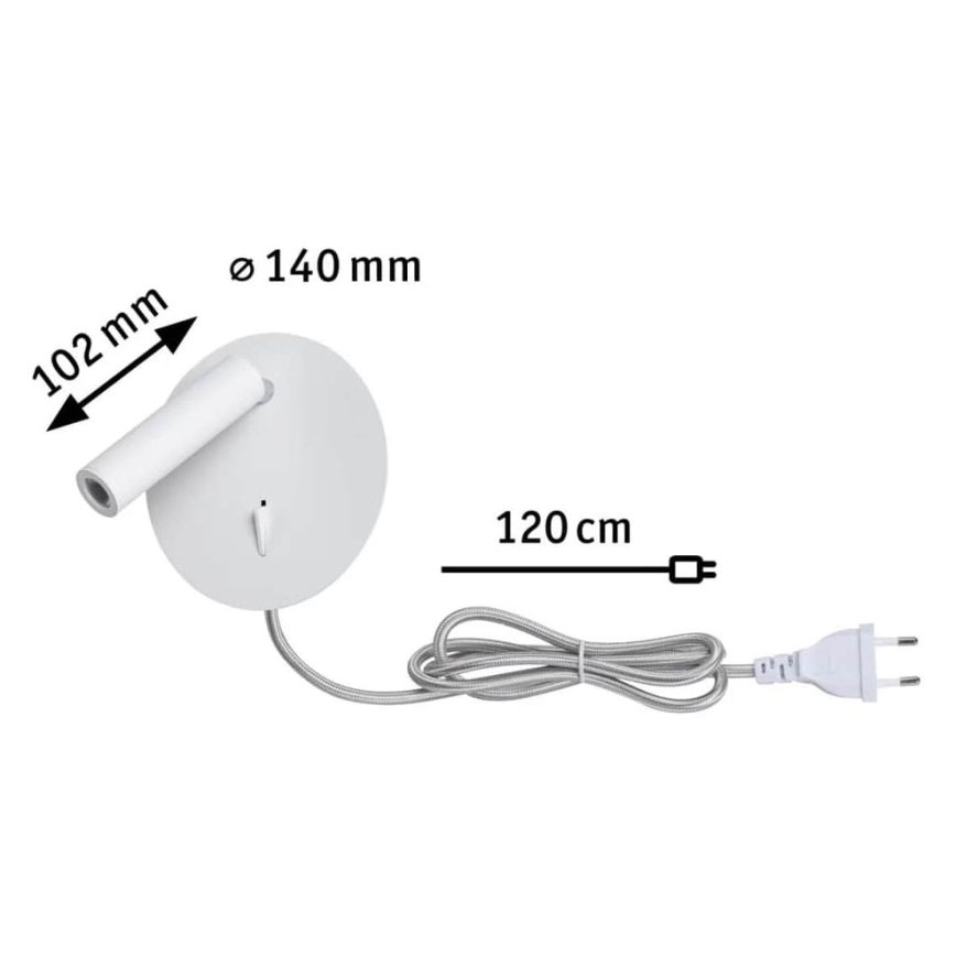 Paulmann 78917 - LED/3,2W Zidna lampa TABARI 230V bela