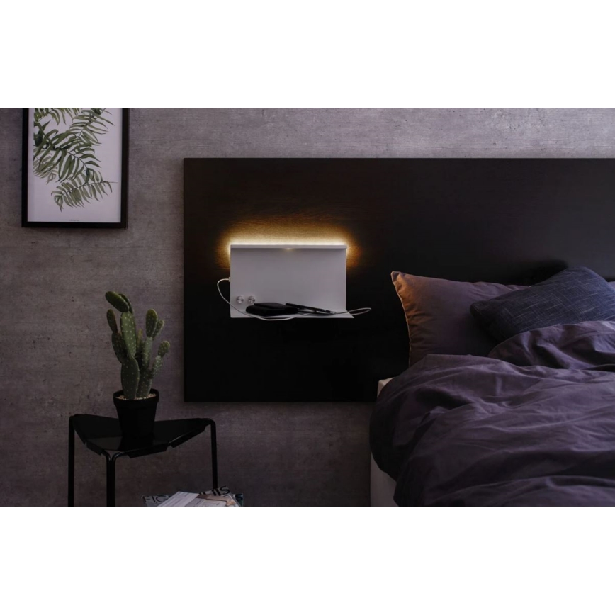 Paulmann 78919 - LED/4,5W prigušiva svetiljka sa policom i USB + LED/1,6W 230V