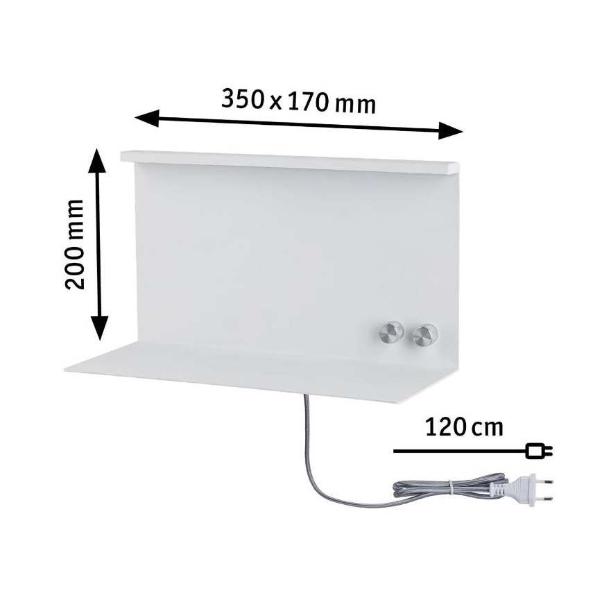 Paulmann 78919 - LED/4,5W prigušiva svetiljka sa policom i USB + LED/1,6W 230V