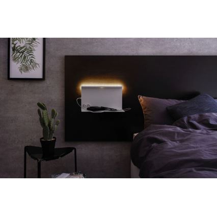 Paulmann 78919 - LED/4,5W Prigušivo svetlo sa policom i USB + LED/1,6W 230V