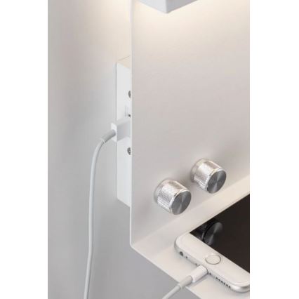 Paulmann 78919 - LED/4,5W Prigušivo svetlo sa policom i USB + LED/1,6W 230V