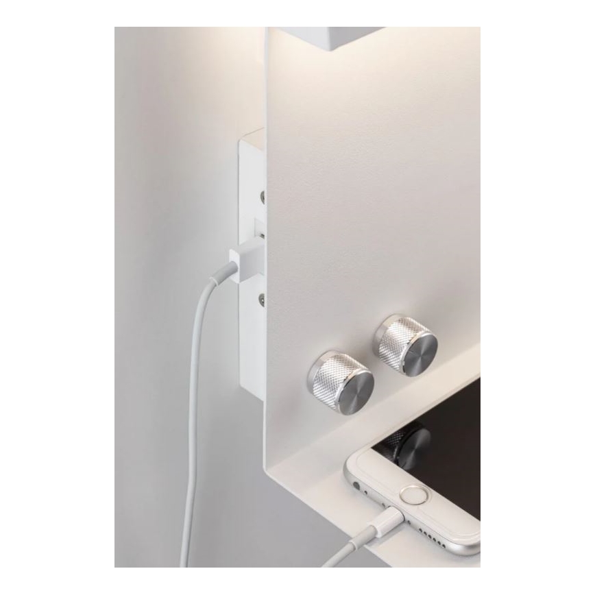 Paulmann 78919 - LED/4,5W Prigušivo svetlo sa policom i USB + LED/1,6W 230V