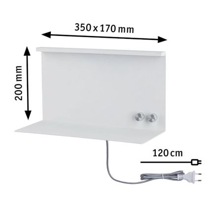Paulmann 78919 - LED/4,5W Prigušivo svetlo sa policom i USB + LED/1,6W 230V